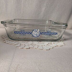 Vintage Anchor Hocking Pillsbury Doughboy 9"x9" Glass Square Baking Dish